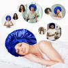 Picture of BONNET QUEEN Silk Bonnet for Sleeping Satin Bonnet Hair Bonnet Adjustable Bonnet Sleep Bonnet Night Bonnets Bonette for Women Natural Hair Navy Blue