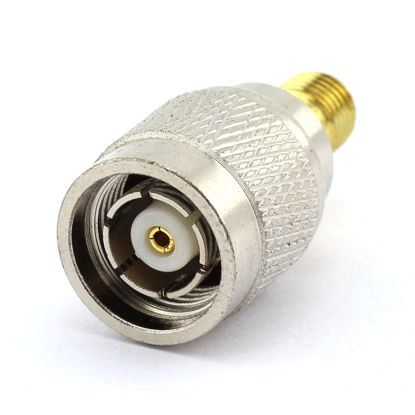 Picture of DGZZI 2-Pack RP TNC Male to SMA Female RF Coaxial Adapter TNC to SMA Coax Jack Connector
