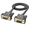 Picture of JUXINICE Copper Wire Db9 Extension Serial Cable Male to Female,rs232 Serial Cable, Double Shielded with foil & Metal Braided，Gold Plated D-SUB 9 Pin Serial Cable RS485 Cable-Black 3.3FT