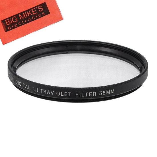 Picture of 58mm UV Filter for Canon Rebel T5, T6, T6i, T7i, T8i, EOS 80D, EOS 90D, EOS 77D, SL3 Cameras with Canon EF-S 18-55mm is STM Lens