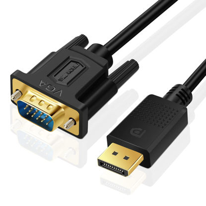 Picture of SHULIANCABLE Displayport to VGA Cable, DisplayPort to VGA Adapter DP to VGA Cable Male to Male Gold-Plated for Computer, Laptop, PC, Monitor, TV, Projector (3 Feet)