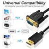 Picture of SHULIANCABLE Displayport to VGA Cable, DisplayPort to VGA Adapter DP to VGA Cable Male to Male Gold-Plated for Computer, Laptop, PC, Monitor, TV, Projector (3 Feet)