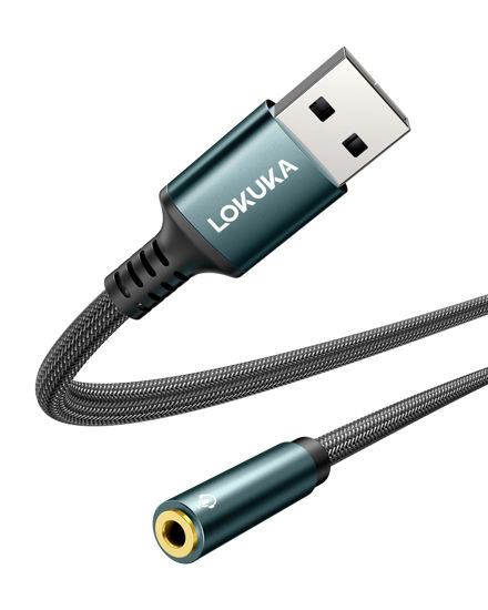 GetUSCart LOKUKA USB to 3.5mm Audio Jack Adapter External Sound