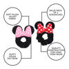 Picture of Styla Hair 2pk Mouse Ear Scrunchies for Kids Velvet Hair Bow Scrunchies for Women - Sparkle Sequins Mouse Hair Bands for Pony Tail (No13 Red White Puff Dot)