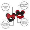 Picture of Styla Hair 2pk Mouse Ear Scrunchies for Kids Velvet Hair Bow Scrunchies for Women - Sparkle Sequins Mouse Hair Bands for Pony Tail (Red Black Polka Dot)