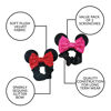 Picture of Styla Hair 2pk Mouse Ear Scrunchies for Kids Velvet Hair Bow Scrunchies for Women - Sparkle Sequins Mouse Hair Bands for Pony Tail (No14 Hot Pink Solid Red)