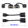 Picture of ZUYOOK VGA Extender Network Adapter VGA to RJ45 Cable,VGA 15-Pin Port Male to RJ45 Female Cat5/6 Ethernet LAN Console for Multimedia Video and Extend Distance of VGA Devices (15Cm/6Inch,2PACK)