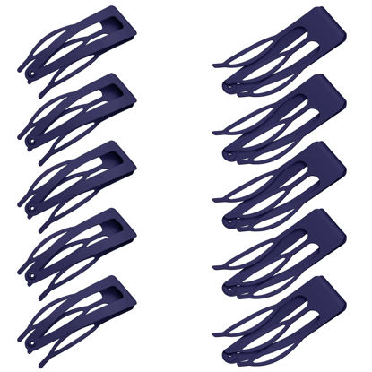 Picture of 24 Pieces Double Grip Hair Clips Metal Snap Hair Clips Women Hair Barrettes for Hair Making, Salon Supplies (Navy Blue)