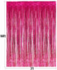 Picture of 2 Pack 3.2ft x 9.8ft Hot Pink Metallic Tinsel Foil Fringe Curtains for Birthday Bridal Shower Baby Shower Bachelorette Party Backdrop Decorations