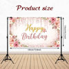 Picture of Happy Birthday Backdrop Decorations for Women Background Party Supplies Rose Backdrop Photography for Girls Boys Floral Glitters Banner Wedding Baby Shower Decor (Rose Gold)