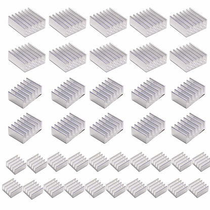 Picture of 40 PCS Raspberry Pi 4 Heatsink Kit with Thermal Conductive Adhesive Tape, Aluminum Heat Sink Cooler and Copper Heatsink for Raspberry Pi B B+ 2/3/4