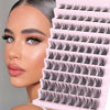 Picture of Cluster Lashes 80pcs DIY Eyelash Extension D Curl Individual Lashes Mixed Tray Natural Look Faux Mink Lash Clusters Extensions by Focipeysa (40D-0.07D-8-16mm)