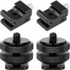 Picture of Chromlives Cold Shoe Mount Hot Shoe Mount Adapter 1/4'' Hot Shoe Flash Shoe Mount for DSLR Camera Flash Shoe Mount, Combo 4 Pack