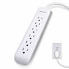 Picture of Philips Accessories 6-Outlet Surge Protector, 4 Ft Extension Cord, Power Strip, 720 Joules, Flat Plug, Wall Mount, Circuit Breaker, Automatic Shutdown, ETL Listed, White, SPP3064WE/37