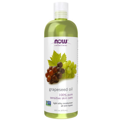 Picture of NOW Solutions, Grapeseed Oil, Skin Care for Sensitive Skin, Light Silky Moisturizer for All Skin Types, 16-Ounce