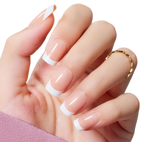 25 Cute Coloured French Tip Nail Ideas : Simple Peach French Tips