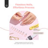 Picture of Bettles Press On Nails Almond Medium French Tip, Stick On Nails for Women, Glue On Nails with Nail Glue in 15 Sizes - 30pcs Soft Gel Fake Nails Kit, Into the Future