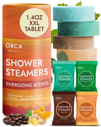 Picture of 4PC Shower Steamers Aromatherapy - Shower Bombs, 4 Scents - Eucalyptus Shower Steamer, Shower Bombs Aromatherapy, Shower Bomb Menthol, Shower Steamers for Men - Shower Tablets - Gifts for Women & Men