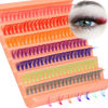 Picture of Colored Lash Clusters DIY Eyelash Extensions Individual Lashes 7 Colors Cluster Lashes Wispy 14MM 140 Pcs C D Curl Colored Lash Extension by Ruairie