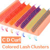 Picture of Colored Lash Clusters DIY Eyelash Extensions Individual Lashes 7 Colors Cluster Lashes Wispy 14MM 140 Pcs C D Curl Colored Lash Extension by Ruairie