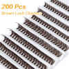 Picture of Brown Lash Clusters D Curl Cluster Lashes 200pcs DIY Lash Extensions 8-16mm Individual Lashes Wispy Brown Eyelash Clusters by Ruairie