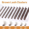 Picture of Brown Lash Clusters DIY Eyelash Extensions 8-16mm Natural Cluster Lashes Wispy Individual Lash Extensions 140pcs C Curl False Eyelash Clusters by Ruairie