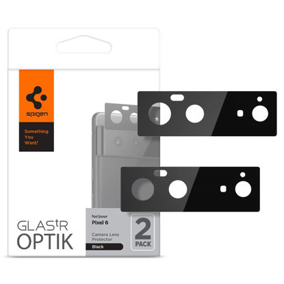 Picture of Spigen Camera Lens Screen Protector [Glas.tR Optik] Designed for Pixel 6 - Black [2 Pack]