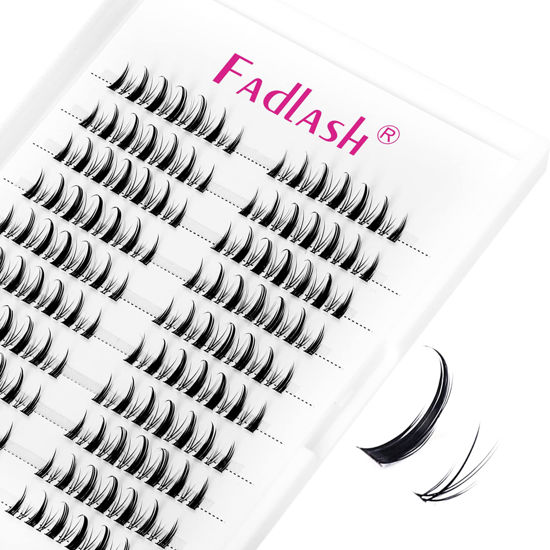 Picture of Cluster Lashes 260pcs Diy Eyelash Extension Individual Lashes Cluster Faux Mink Black Lash Clusters Soft Lightweight Pre Made Volume Lashes Makeup (Style Big-Devil)