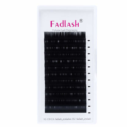 Picture of Flat Lash Extensions D Curl 0.15 Ellipse Classic Eyelash Extensions 14mm Super Soft Matte Black Individual Lashes Salon Use (0.15-D, 14mm)