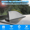 Picture of Shark Fin Aerial Antenna for Car Roof, Automotive Top Roof AM/FM Radio Signal Base Cover, Vehicle Shark Fin Shape Decor with Adhesive Tape, Car Accessories Universal for Trucks, SUV, Van (Silver)