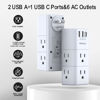 Picture of 6 AC Multi Plug Outlet Extender with Spaced Splitter- YISHU Surge Protector with Rotating Plug with 3 USB Ports, 3-Sided Swivel Power Strip for Home, Office, Travel