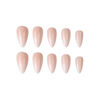 Picture of Almond Press on Nails Medium Fake Nails for Women Acrylic False Pink White Gradient Nails 28PCS