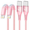 Picture of iPhone Charger 6ft 2Pack Apple MFi Certified Lightning Cable Fast Charging Nylon Braided Phone Charger iPhone Charging Cord Compatible with iPhone 14 13 12 11 Pro Xr Xs Max 10 8 7Plus 6 SE -Pink