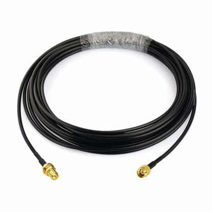 Picture of Bingfu RP-SMA Male to RP-SMA Female Bulkhead Mount RG174 WiFi Antenna Extension Coaxial Cable 20 feet for WiFi Router Wireless Network Card USB Adapter Security IP Camera