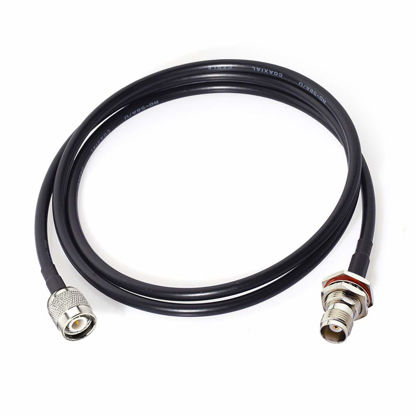 Picture of Bingfu RTK Survey GPS Antenna Extension Cable TNC Male to Female Bulkhead Mount RG58 Coax Jumper Cable 1m 3 feet for Vehicle Trimble Topcon Leica Sokkia GNSS RTK Receiver Marine Boat GPS Navigation