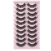 Picture of wiwoseo False Eyelashes Russian Strip Lashes Natural Look 3D Effect Wispy Fluffy Curly 18MM Lashes Valentin's Gift 10 Pairs Pack