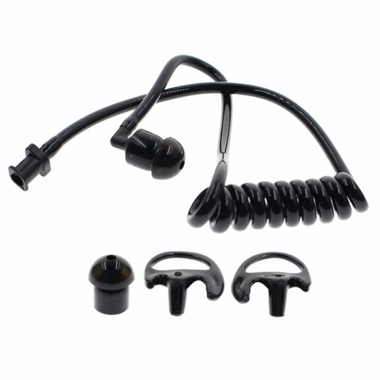 Picture of AUTOKYA Pair Black Accoustic Ear Tube Black Medium Earmold for Police Radio Earpiece