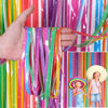 Picture of Colorful Foil Fringe Curtain Backdrop (2 Pack) - 6.6 x 3.3 ft Photo Booth Backdrop for Parties - Tinsel Curtain Fringe Party Decorations for Birthday, Wedding or Bachelorette Party