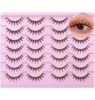 Picture of Manga Lashes Natural Look Wispy Cosplay Cluster Individual False Eyelashes Extension Fake Eyelashes Mink Clear Band Soft Lashes Pack