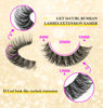 Picture of False Eyelashes Natural Russian Strip Lashes Wispy Cat Eye Mink Lashes 3D D Curl Fake Eyelashes Lightweight Transparent Band Handmade Reusable Lashes Pack