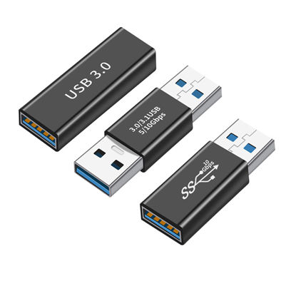 Picture of HIEbee 3kinds of USB 3.0 apters kit, USB 3.0 Female to Female and Male to Male and Female to Male, high Speed Convert Extension Coupler Connector converte,Black