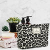 Picture of WANDF Cosmetic Bag for Women Makeup bag Organizer Mini Makeup Pouch for Purse Water Resistant Girls Gift (L-White Leopard)