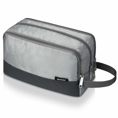 Picture of Toiletry Bag for Men Hanging Dopp Kit Water Resistant Shaving Bag Small Toiletry Bag for Traveling (Grey)