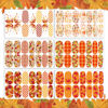 Picture of TailaiMei 12 Sheets Fall Nail Wraps Stickers Autumn Nail Polish Strips Self-Adhesive Full Wraps with 2 pcs Nail Files for Thanksgiving Day DIY Nail Decals (Leaves Style)