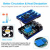 Picture of Miuzei Raspberry Pi 4 Case with Fan Cooling , 4 Pcs Aluminum Heat Sinks , Case for Raspberry Pi 4 Model B -Black/Blue (Pi 4 Board Not Included)