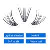 Picture of Individual Lashes 20 Root 12-16mm Cluster Eyelashes D Curl 0.10mm Eyelashes Eyelash Extension 10D/20D Soft Lightweight Professional Handmade Individual Cluster Eye Lashes(Cluster-20D-0.10-D,13mm)