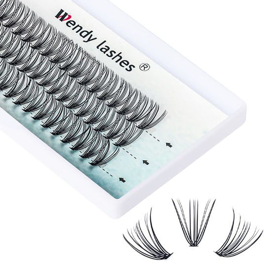 Picture of Cluster Lashes Individual Lashes DIY Lash Clusters C/D Curl Eyelashes 0.07mm 0.10mm Thickness Lash Extension Single Length Soft Lashes Lightweight Lash Clusters Comfortable Matte Black Eyelash Extension(Cluster Lashes-20D-0.10-D,12mm)