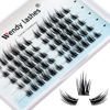 Picture of Cluster Eyelashes Individual Lashes Mink 12-18mm Volume Cluster Lashes Extensions Soft Bond 3D Effect Wispy Individual Cluster Eyelash Extensionss by WENDY LASHES(14mm)