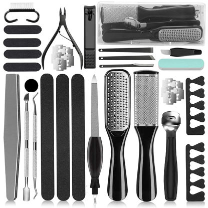 Picture of 36 in 1 Pedicure Kit, Professional Pedicure Tools Foot Rasp Foot Dead Skin Remover for Home & Salon Care