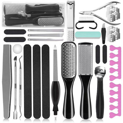 Picture of Pedicure Kit, 36 in 1 Foot Care Tools Stainless Steel Foot Rasp Dead Skin Remover for Home & Travel…